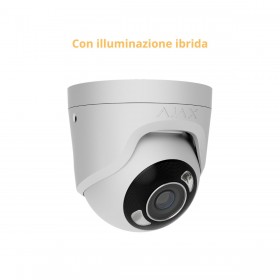 Ajax TurretCam HL 8MP bianca, telecamera IP Ottica 4mm, illuminazione ibrida AI - AJ-TURRETCAM-8-0400-HL-W 126267