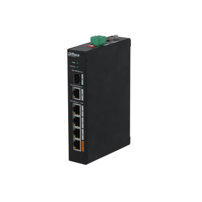 Dahua PFS3106-4ET-60-V2 - Switch unmanaged con 6 porte (4 PoE 100 Mbps 60 W + 2 combo Gigabit (1 Ethernet / 1 SFP uplink))