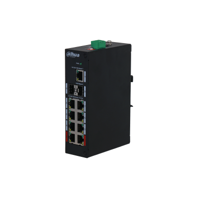 Dahua PFS3211-8GT-120-V2 - Switch Layer 2 unamanaged con 11 porte Gigabit Ethernet, 8 PoE  lessthan120 W +2 SFP + 1 RJ-45 uplink