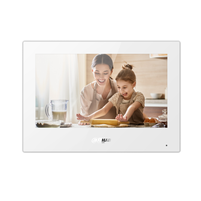 Dahua VTH5321GW-W - Monitor interno videocitofonico Wi-Fi bianco, display LCD TFT da 7”, risoluzione 1024x600