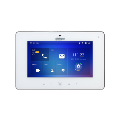 Dahua VTH5422HW - Monitor interno videocitofonico IP/bifilare bianco, display LCD TFT da 7”, risoluzione 1024x600