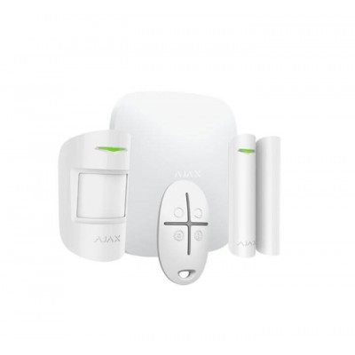 Ajax Starterkit – Kit Antifurto Ajax Bianco – Centrale GSM + Rivelatore Motion Protect + Contatto Magnetico Door Protect + Telec