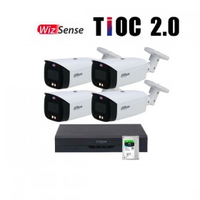 Dahua Kit videosorveglianza TIOC IP 5MP - 4 Telecamere bullet TIOC 5MP + NVR IP PoE 8 canali 8MP + HDD 2TB