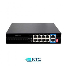 Switch di rete 8 porte PoE+ 100Mbps con opzione Long Distance fino a 250m - KTC-SWITCH-8CH-POE