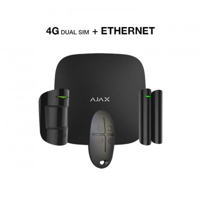 Ajax StarterKit 4G – Kit Antifurto Ajax nero – Centrale 4G Ethernet + Motion Protect + Door Protect + Space Control 51173