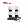 Dahua KIT VIDEOSORVEGLIANZA IP - 4 Eyeball IP con AI 4MP + NVR IP 8ch 8MP + Hard Disk 1TB, WizSense