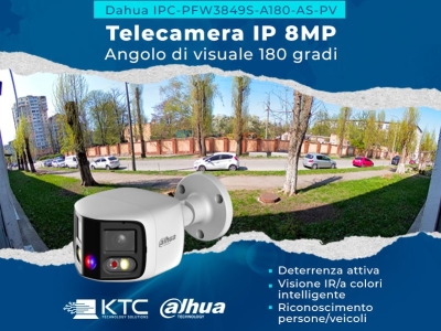 IPC-PFW3849S-A180-AS-PV: La Telecamera a 180° con deterrenza attiva